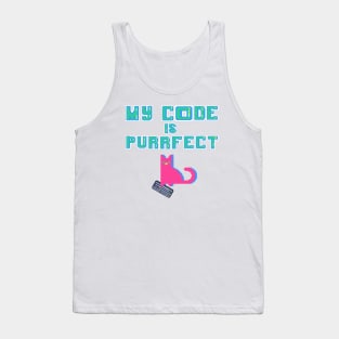 My Code is Purrfect Cat Programmer Tank Top